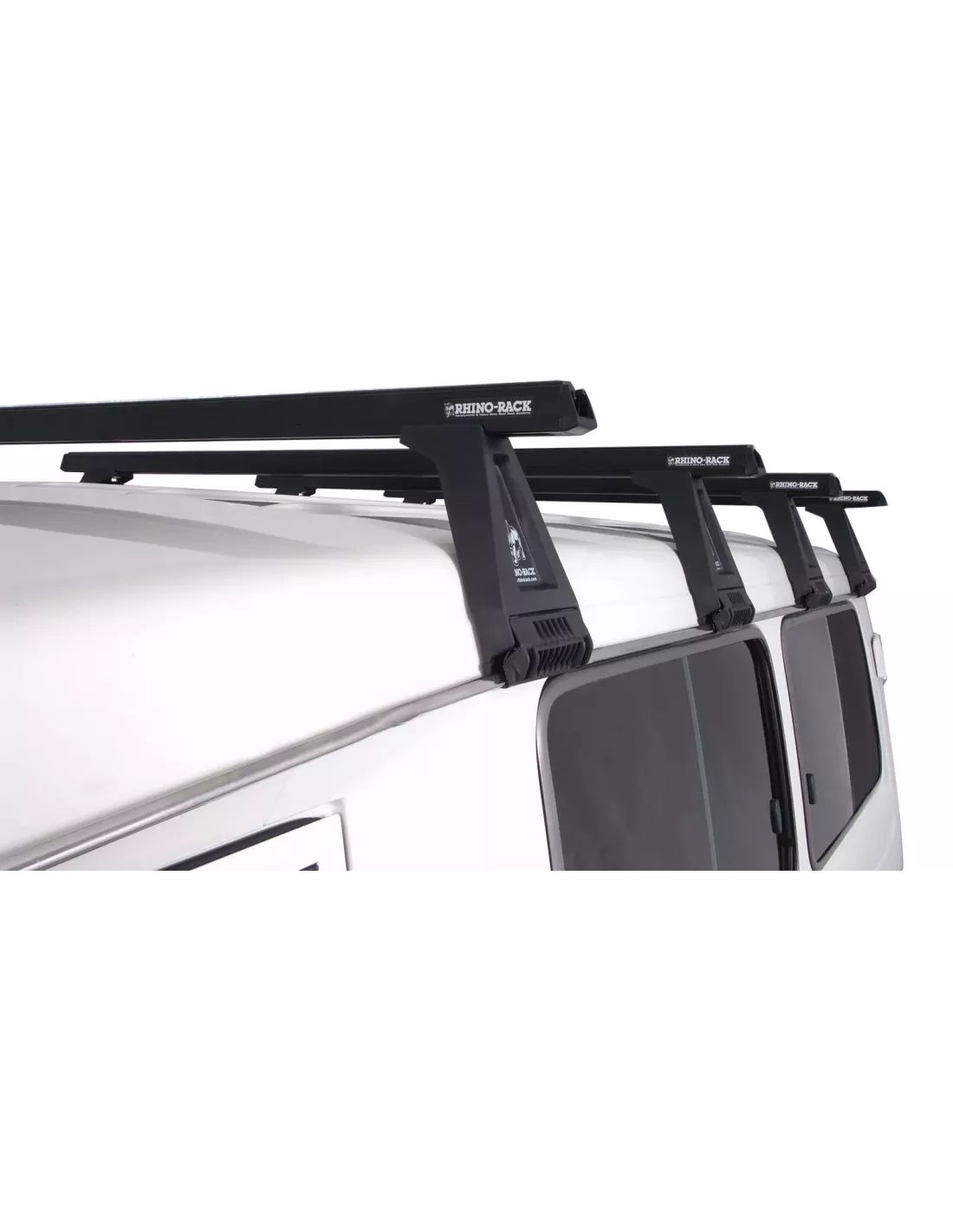 Kit 4 barres de toit noire Heavy Duty 1500mm avec pieds RL210 RHINO
