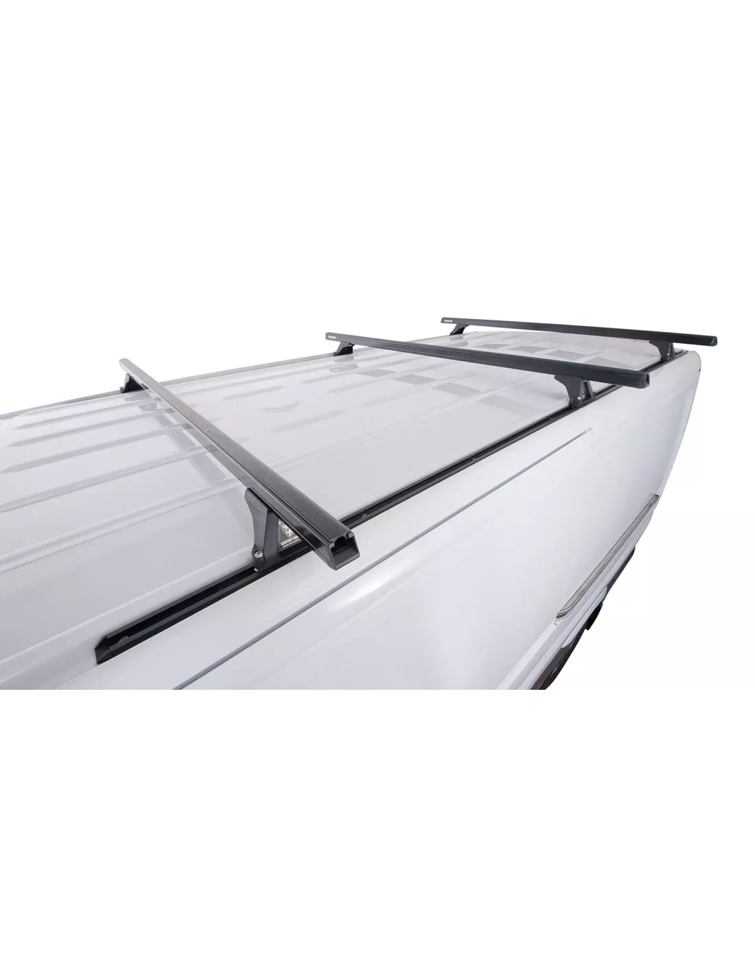 Kit 3 barres de toit noire Heavy Duty 1800mm avec pieds RLTF RHINO
