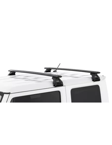 Kit 2 barres de toit noire Vortex 1370mm avec pied RL110 RHINO RACK -