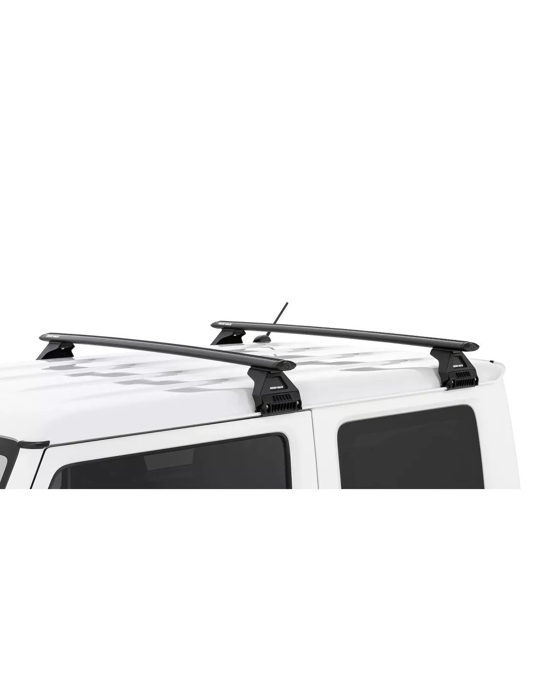 Kit 2 barres de toit noire Vortex 1370mm avec pied RL110 RHINO RACK -