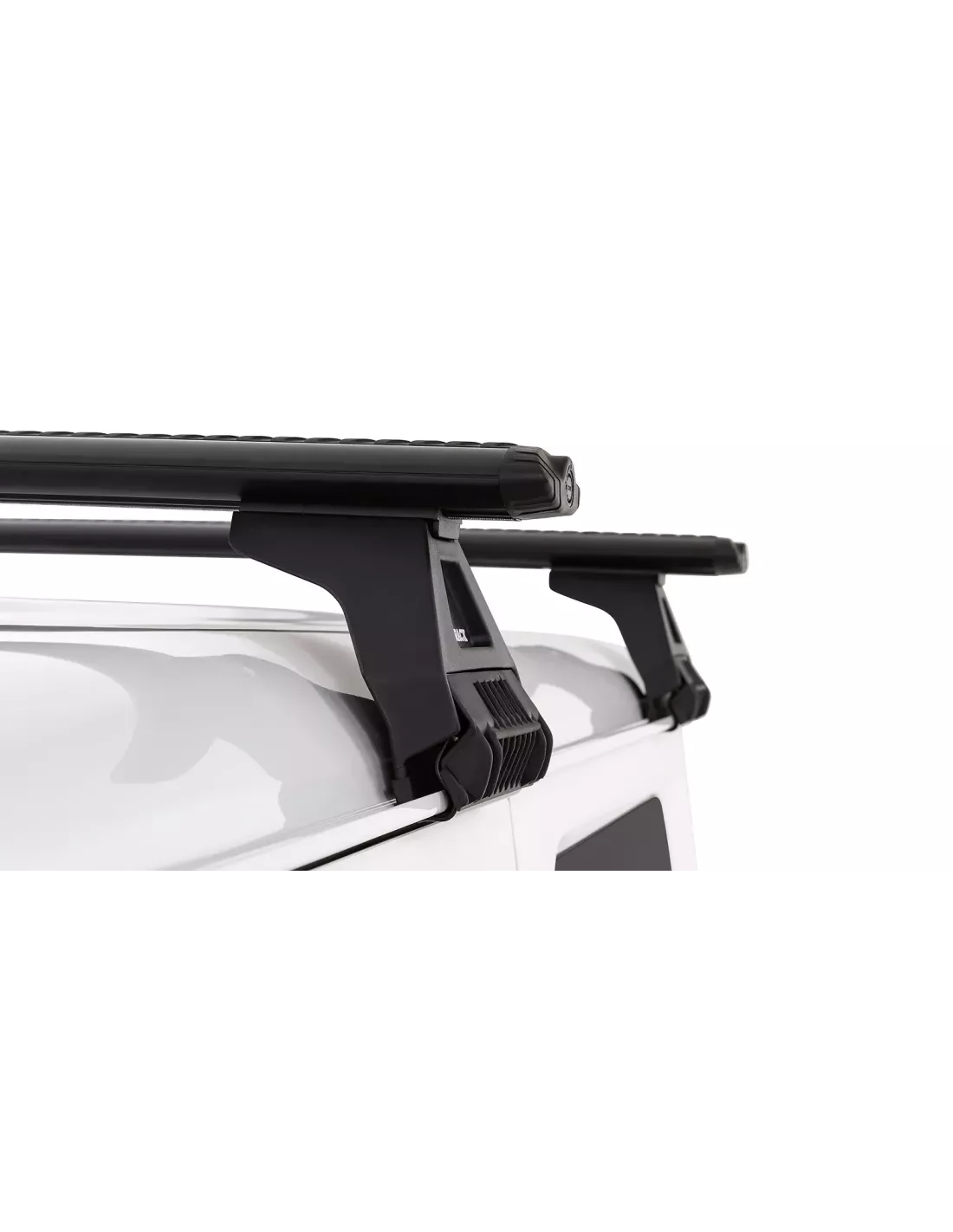 Kit 2 barres de toit noire Vortex 1370mm avec pied RL110 RHINO RACK -