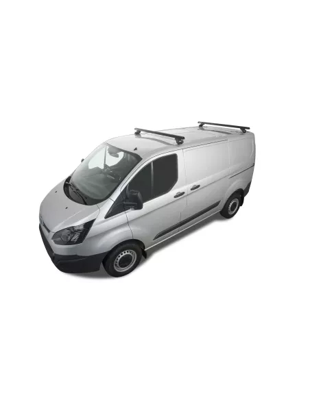 Kit 2 barres de toit noire Heavy Duty avec pieds RLTP Ford Transit