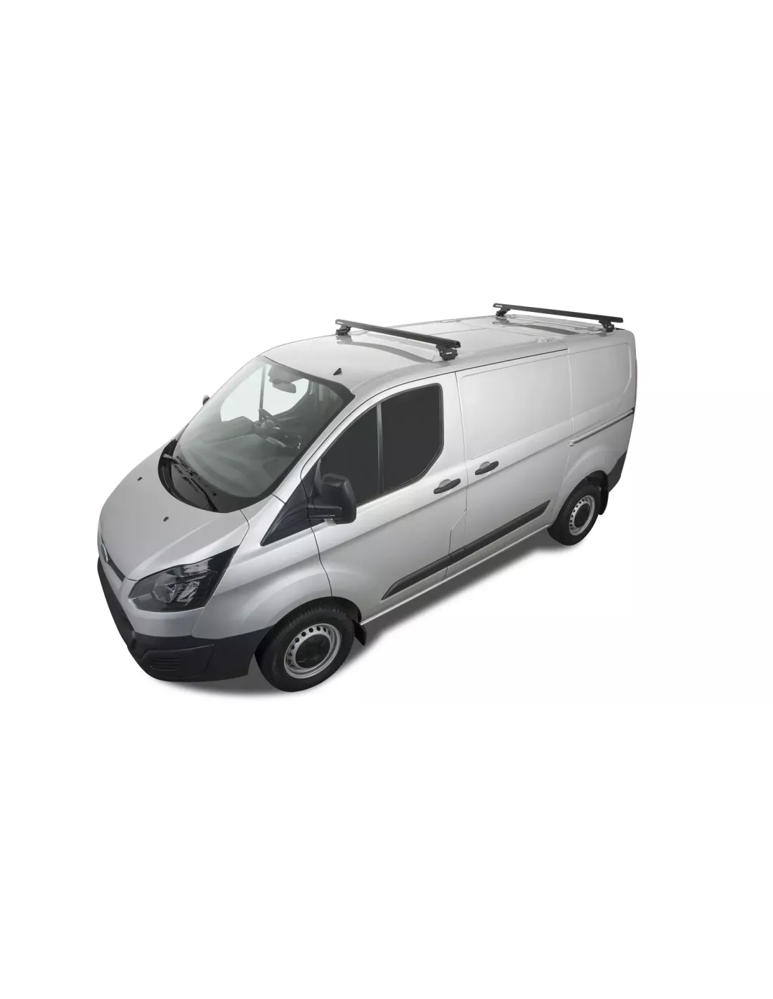 Kit 2 barres de toit noire Heavy Duty avec pieds RLTP Ford Transit