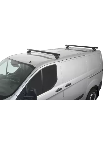 Kit 2 barres de toit noire Heavy Duty avec pieds RLTP Ford Transit