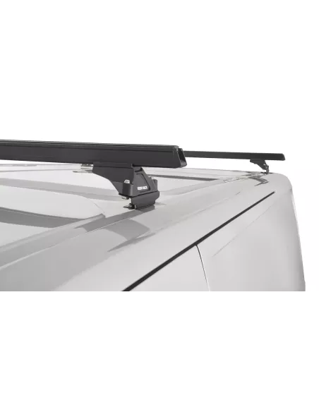 Kit 2 barres de toit noire Heavy Duty avec pieds RLTP Ford Transit