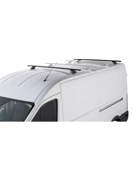 Kit 2 barres de toit noire 1800mm Vortex avec pieds RLTP Ford Transit