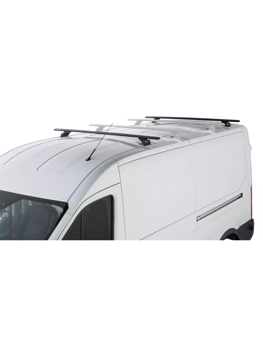 Kit 2 barres de toit noire 1800mm Vortex avec pieds RLTP Ford Transit