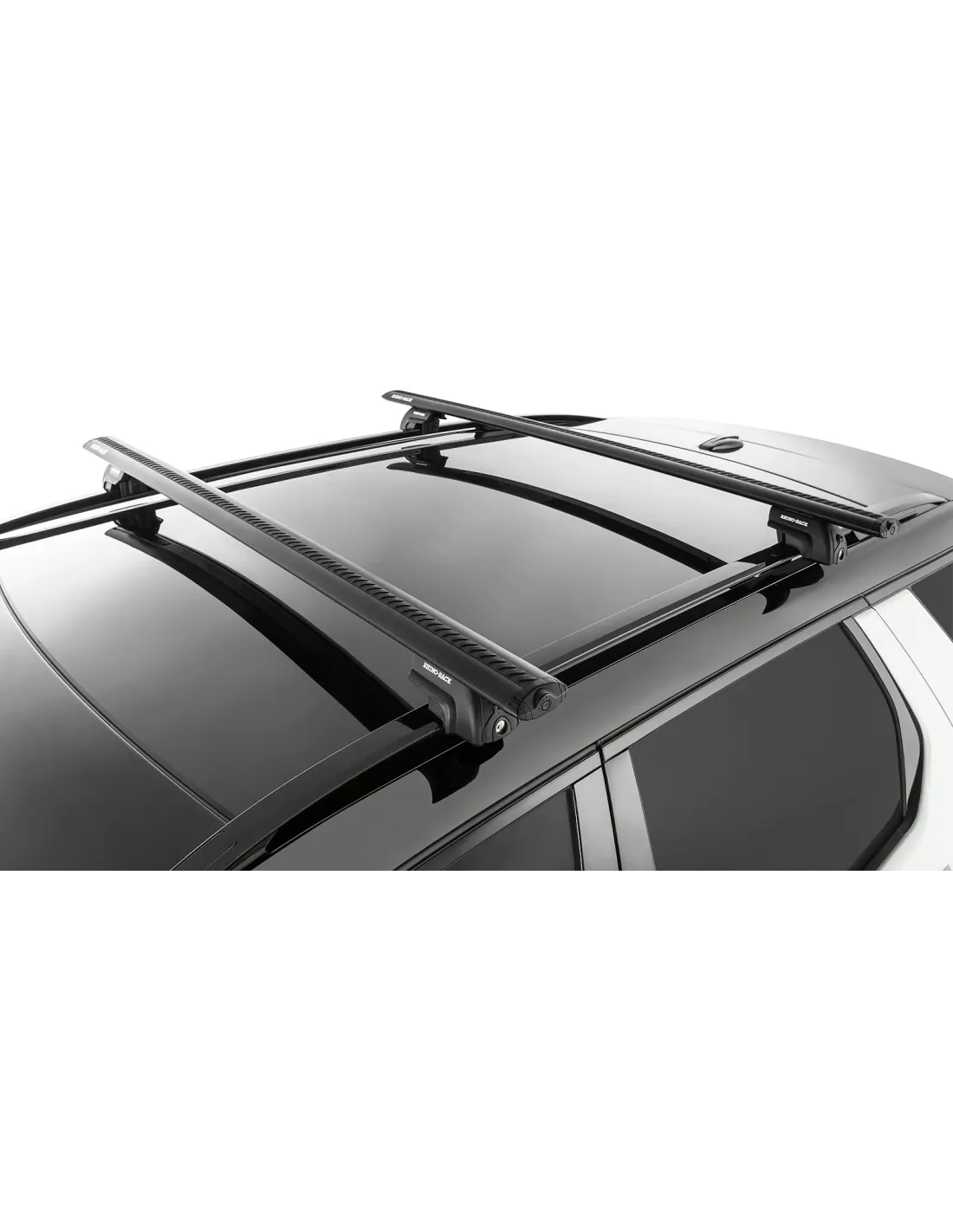 Kit 2 barres de toit noire Vortex 1370mm avec pieds SX RHINO RACK -