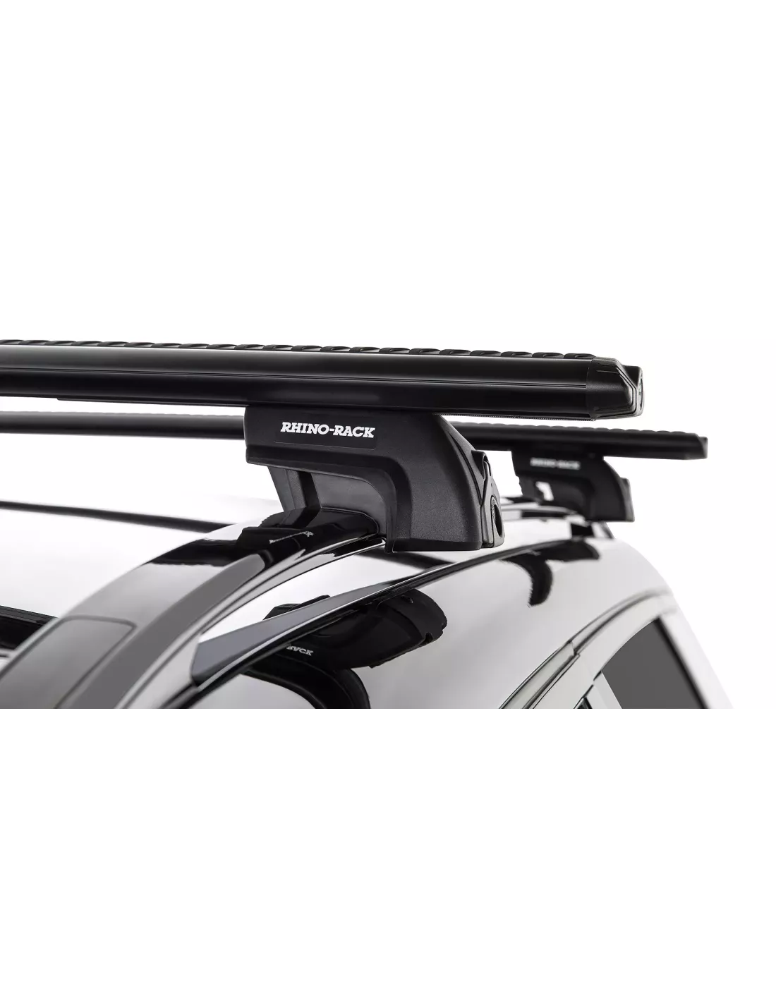 Kit 2 barres de toit noire Vortex 1370mm avec pieds SX RHINO RACK -