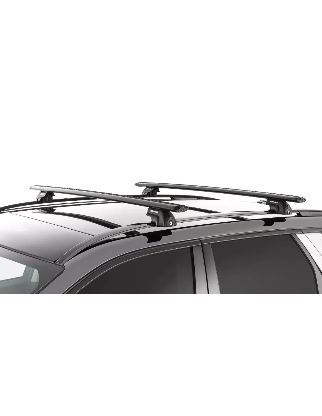 Kit 2 barres de toit noire Vortex 1370mm avec pieds SX RHINO RACK -