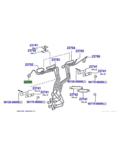 Conduite rigide haute pression injecteur No1 HZJ TOYOTA - accessoire 2