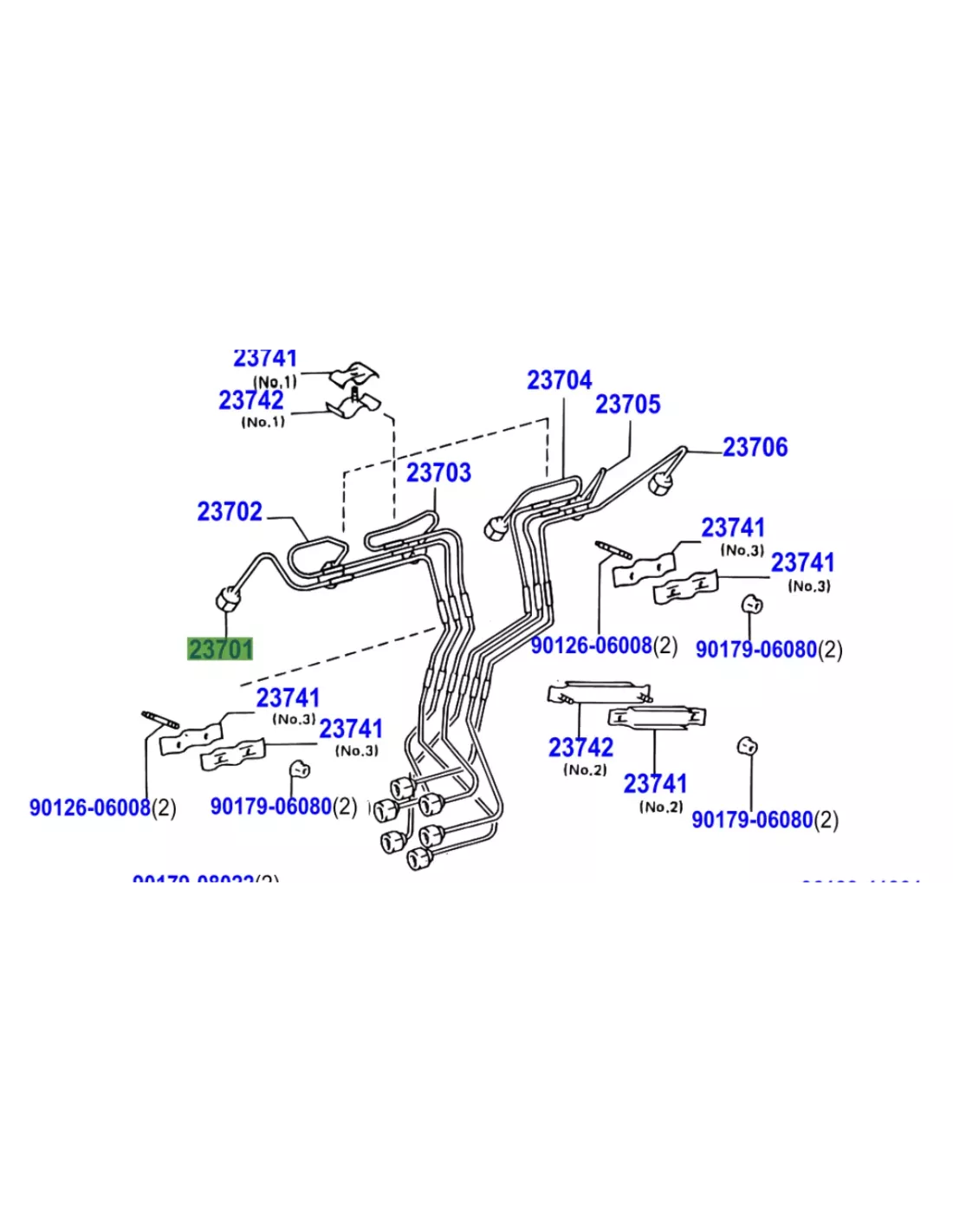 Conduite rigide haute pression injecteur No1 HZJ TOYOTA - accessoire