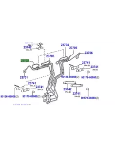 Conduite rigide haute pression injecteur No2 HZJ TOYOTA - accessoire 2