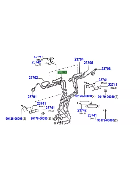 Conduite rigide haute pression injecteur No3 HZJ TOYOTA - accessoire