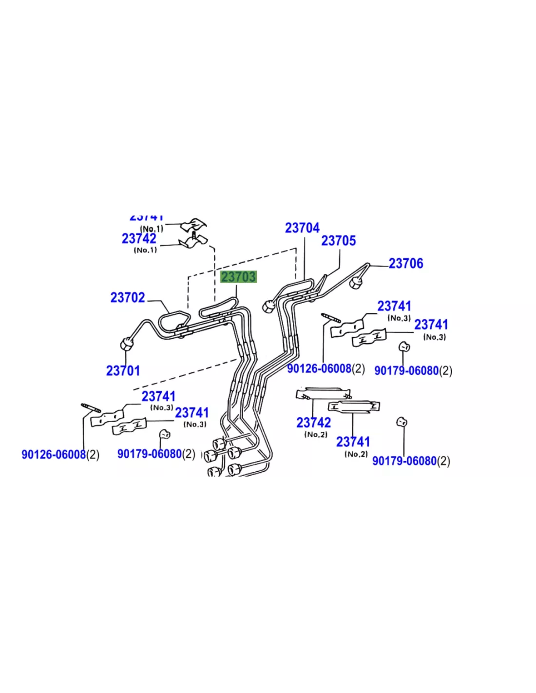 Conduite rigide haute pression injecteur No3 HZJ TOYOTA - accessoire
