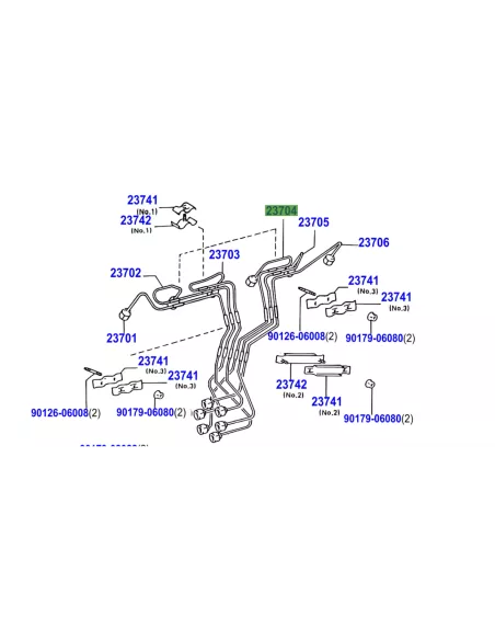 Conduite rigide haute pression injecteur No4 HZJ TOYOTA - accessoire