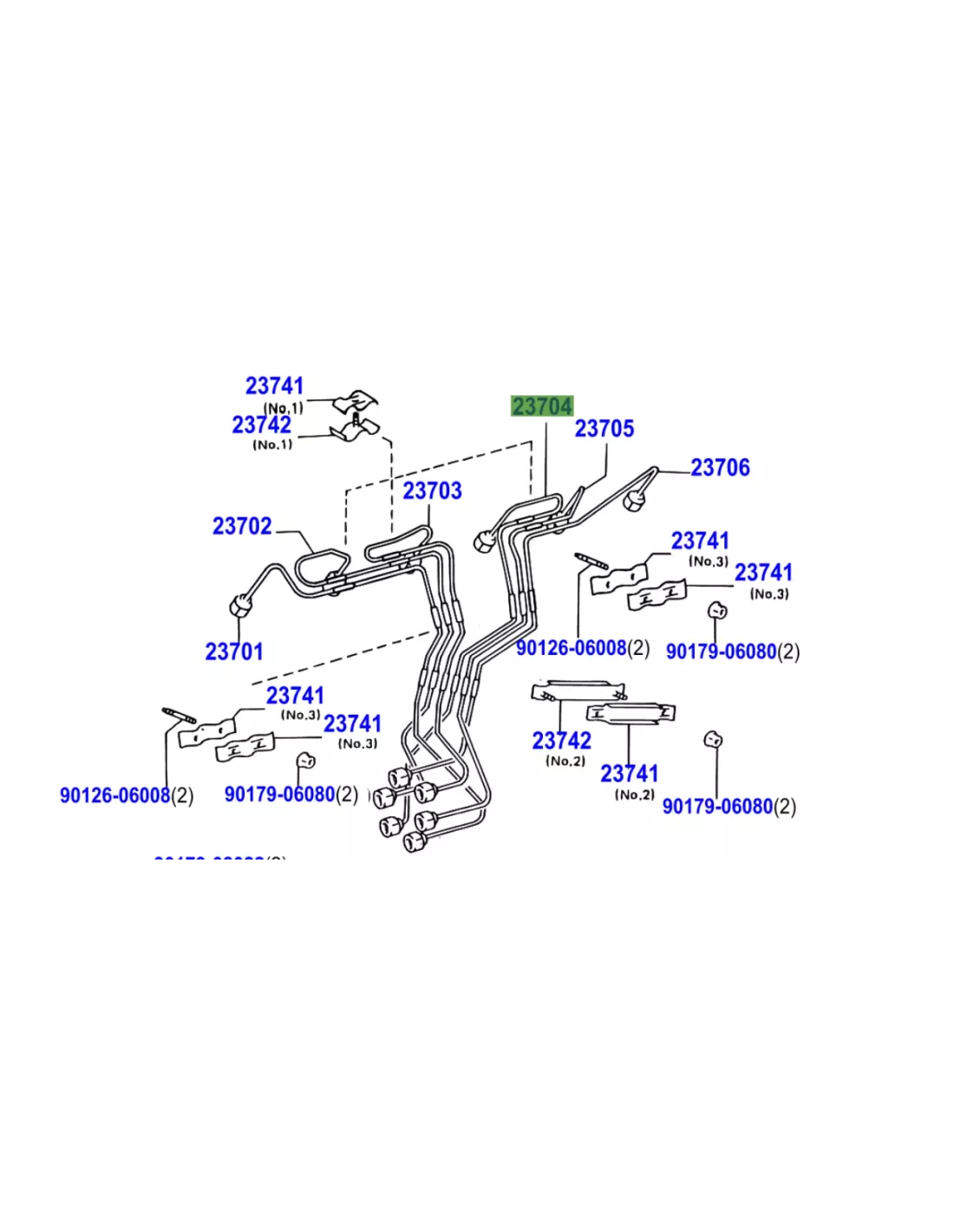 Conduite rigide haute pression injecteur No4 HZJ TOYOTA - accessoire