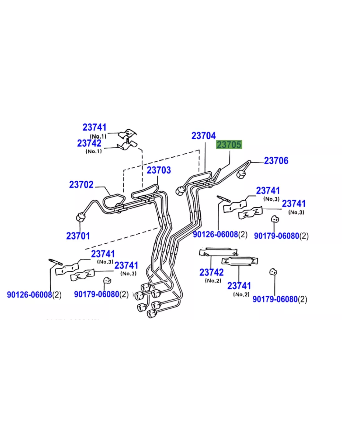 Conduite rigide haute pression injecteur No5 HZJ TOYOTA - accessoire