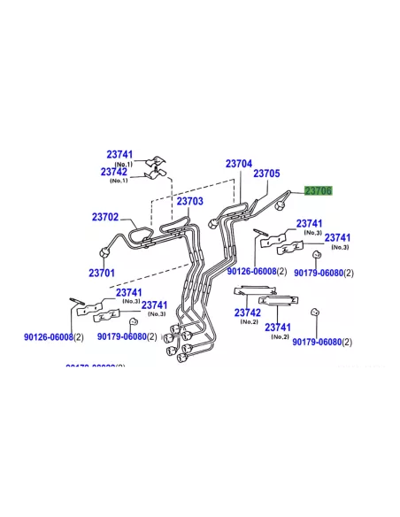Conduite rigide haute pression injecteur No3 HZJ TOYOTA - accessoire
