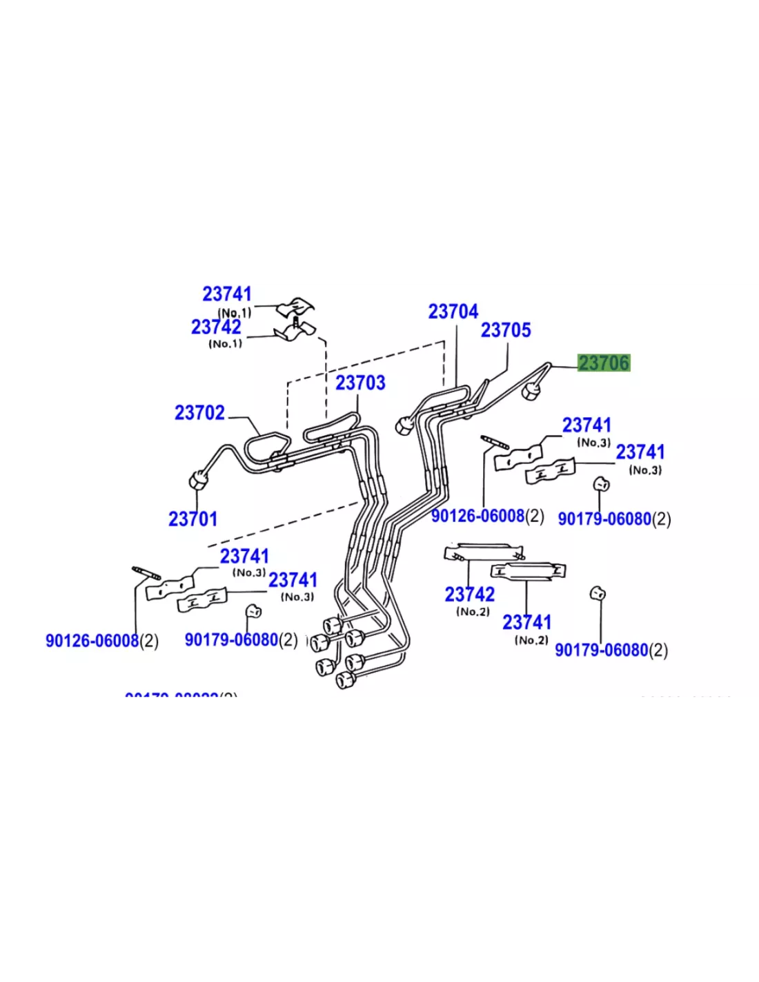 Conduite rigide haute pression injecteur No3 HZJ TOYOTA - accessoire