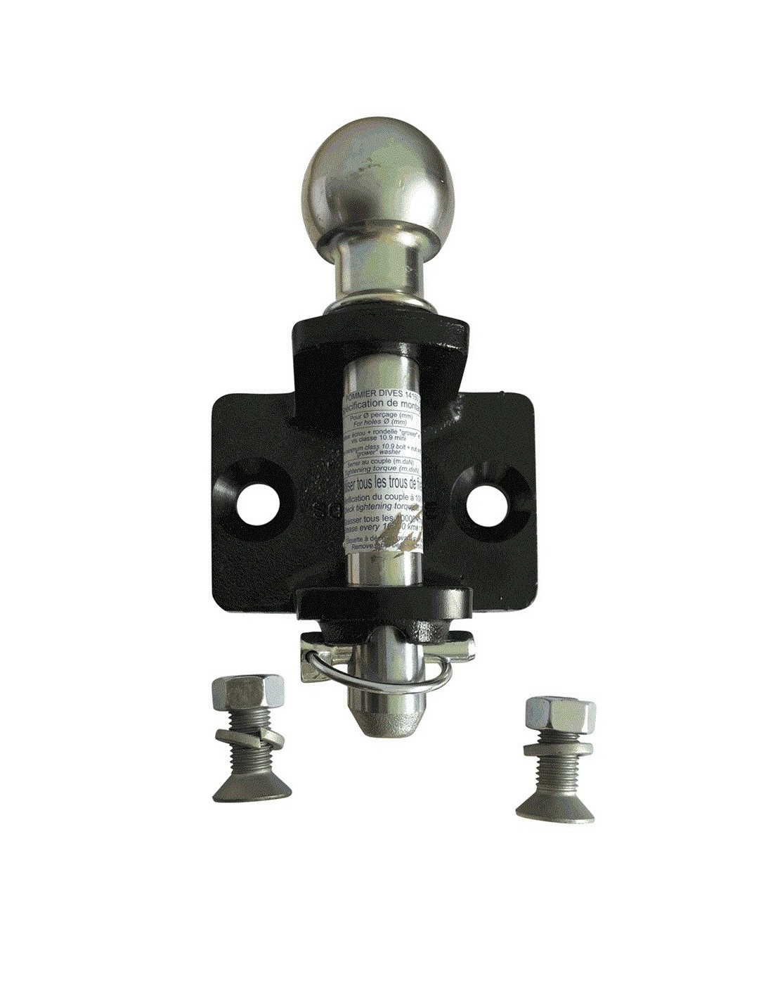 Chape mixte 2 trous entraxe 90 1.5T sur boule 3.5T sur axe (avec vis) Ford Ranger à partir de 2012