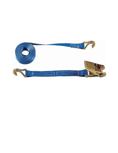 SANGLE ARRIMAGE BAGAGERE A CLIQUET 400 kg / 25mm / LG 5M - DOIGTS SERRES