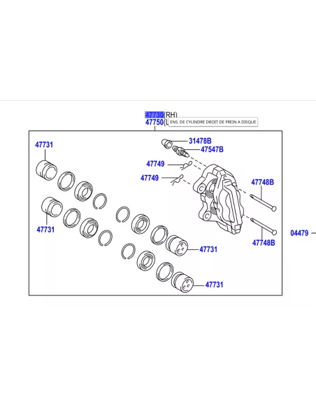 Etrier de frein neuf Aisin avant droit Hilux Revo AISIN - accessoire