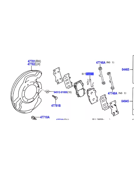 Ressort anti vibration de plaquette de frein avant HDJ100 TOYOTA -