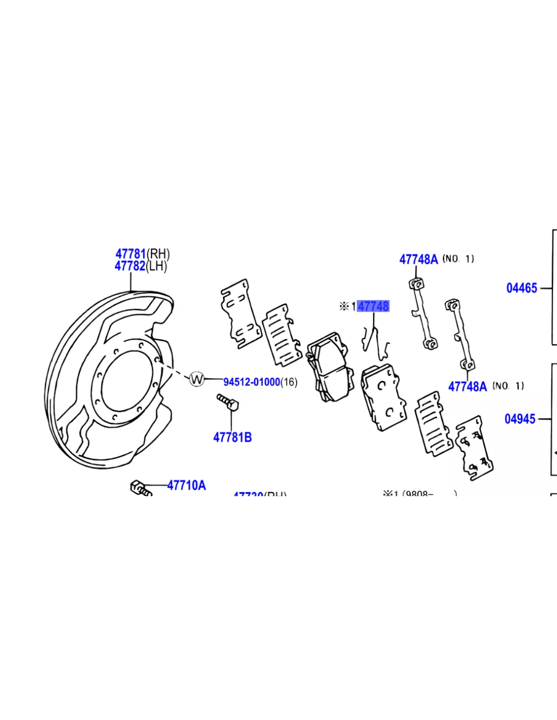 Ressort anti vibration de plaquette de frein avant HDJ100 TOYOTA -