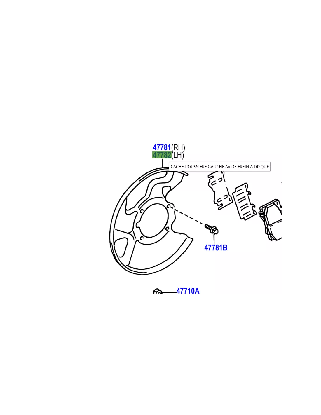 Flasque disque de frein avant gauche HDJ100 TOYOTA - accessoire 4x4