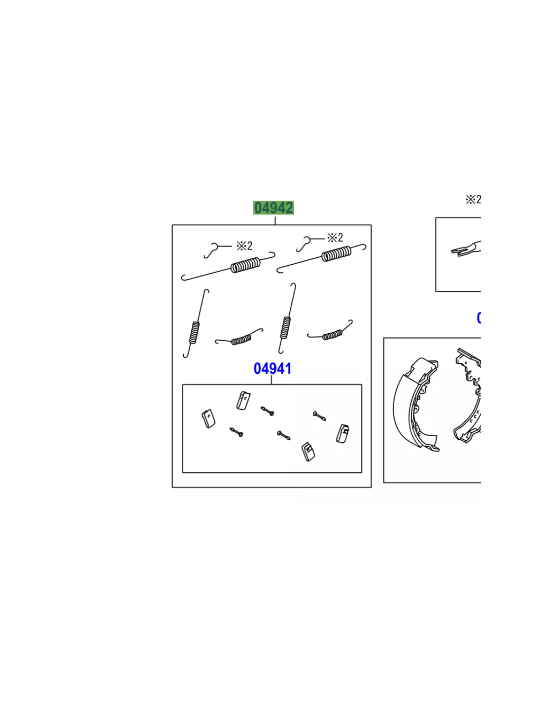 Kit ressorts montage mâchoires de frein Hilux Vigo TOYOTA -