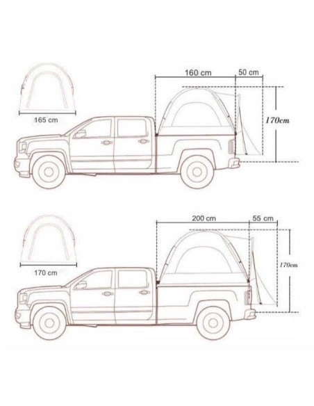 Tente de benne pour véhicules pickup