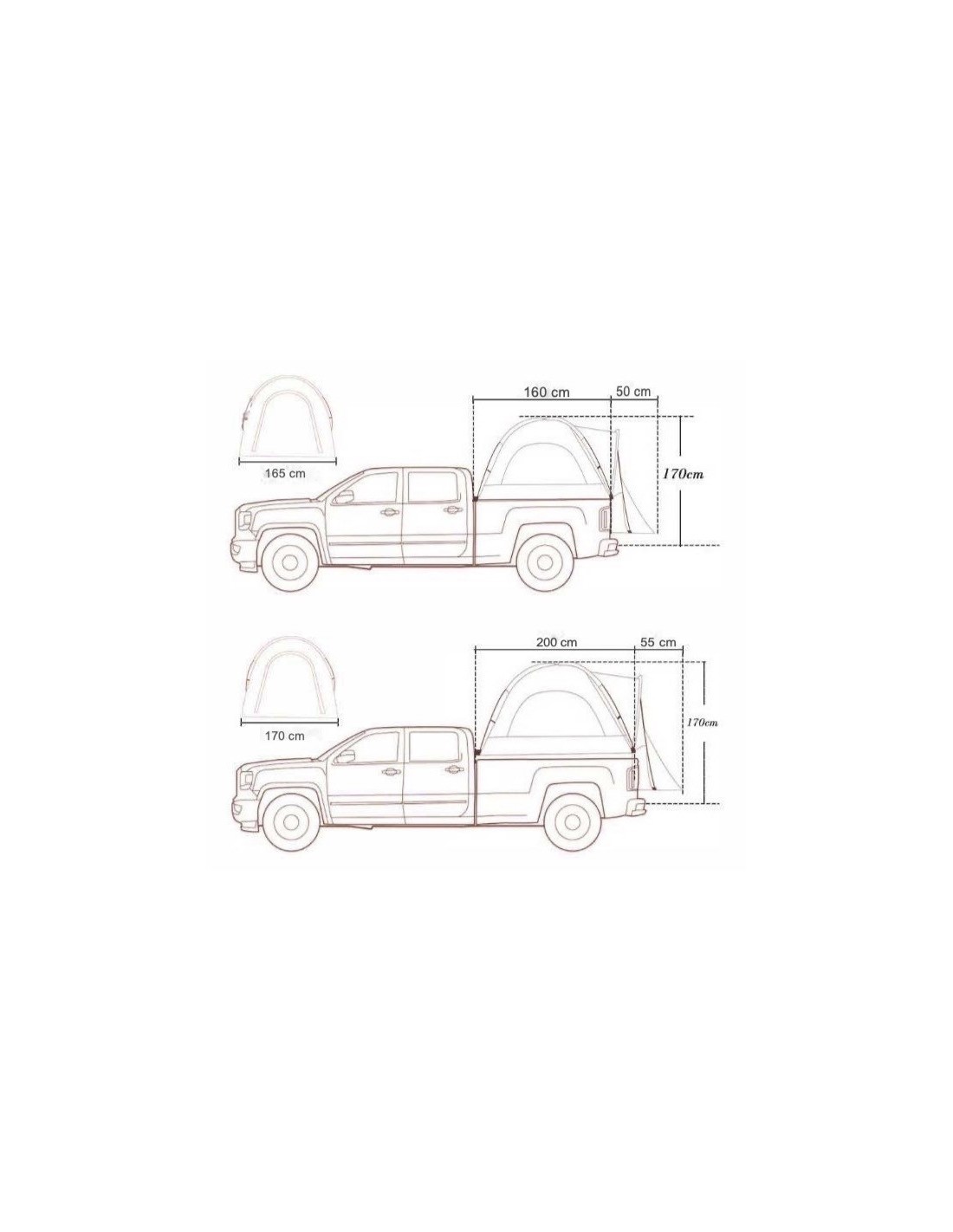 Tenda per veicoli per pickup