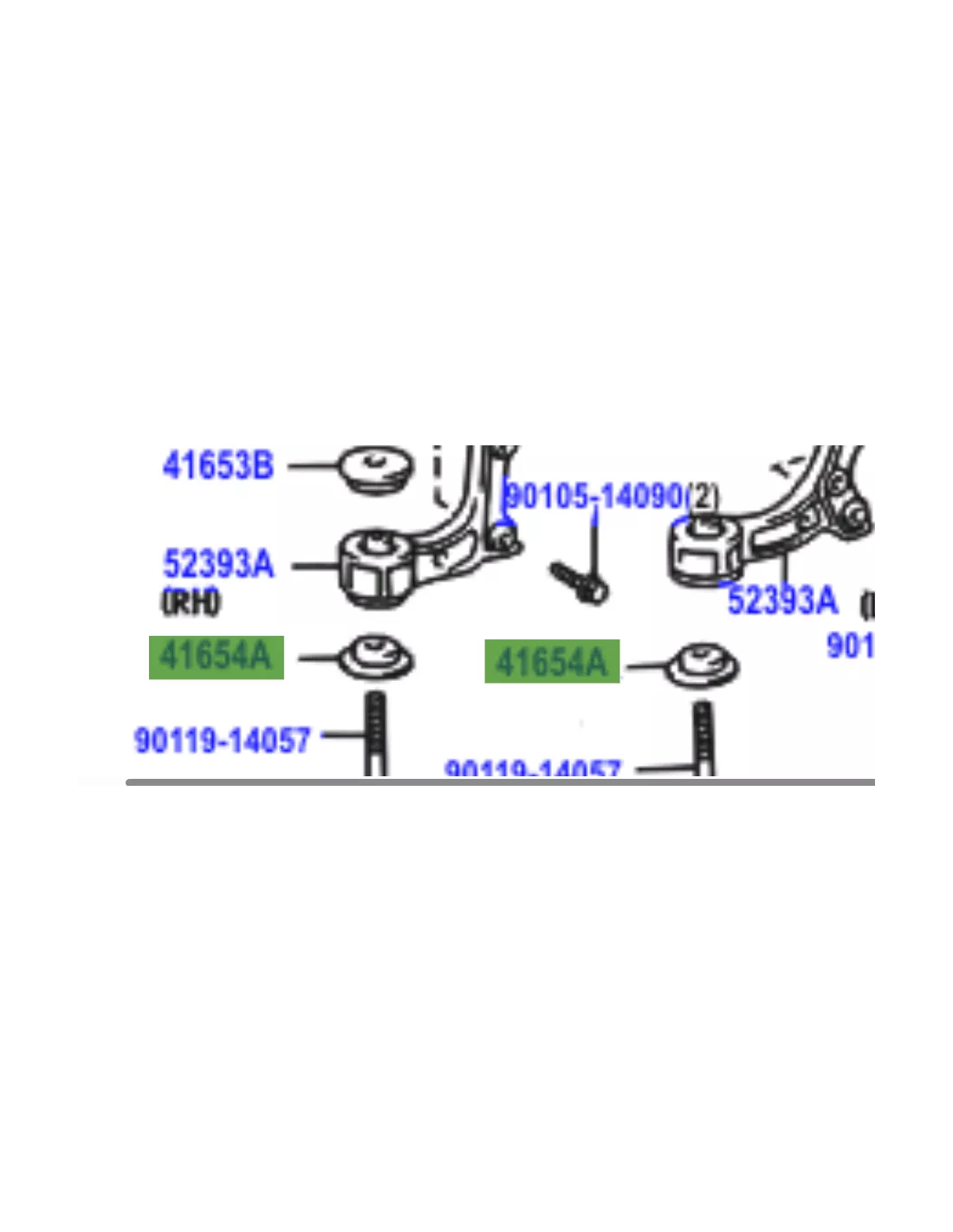 Butée inférieure de support de pont avant KZJ9 KDJ9 TOYOTA -