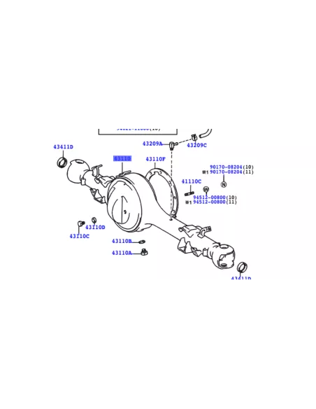 Corps de pont avant Land Cruiser HZJ78 HZJ79 1990-2009 - sans blocage