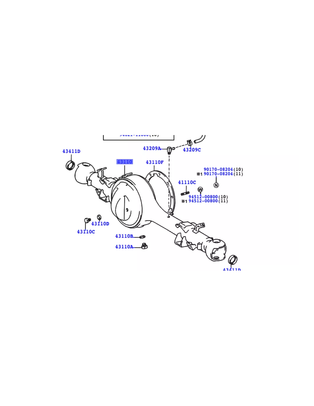 Corps de pont avant Land Cruiser HZJ78 HZJ79 1990-2009 - sans blocage