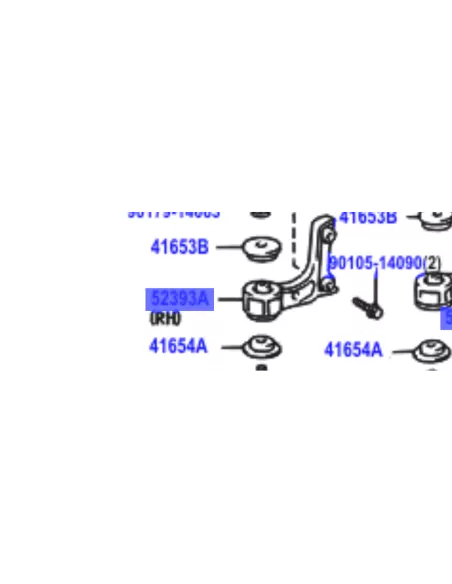 Silent bloc support droit pont avant Land Cruiser KZJ9 KDJ9 TOYOTA -