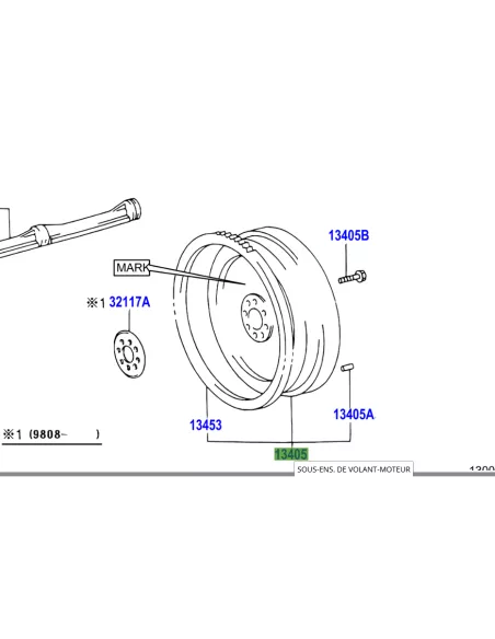 Volant moteur KZJ90 KZJ95 06/1998+ TOYOTA - accessoire 4x4