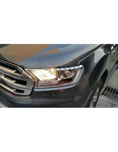 Enjoliveurs de feux avants chromés pour Ford Ranger