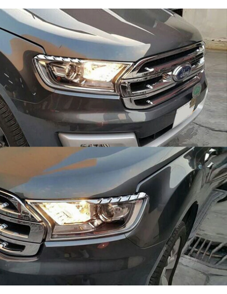 Enjoliveurs de feux avants chromés pour Ford Ranger