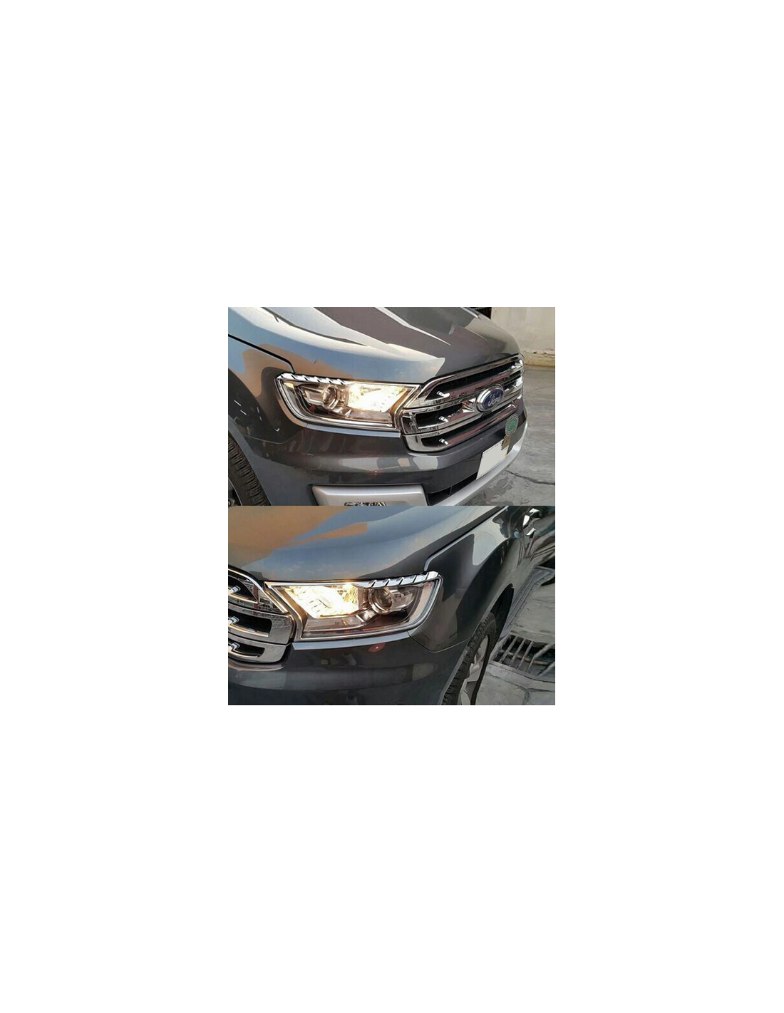 Paupières de feux avants chromés pour Ford Ranger