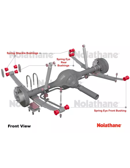 Kit silent blocs polyuréthane Nolathane lames de suspension arrière