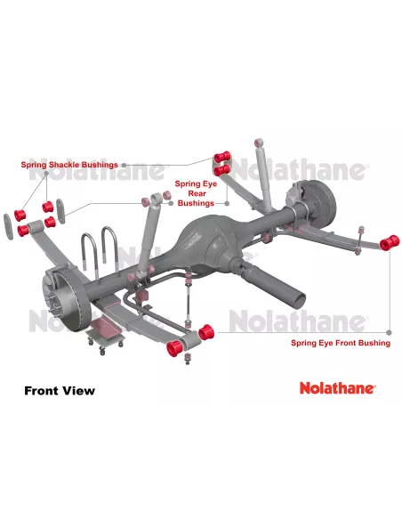 Kit silent blocs polyuréthane Nolathane lames de suspension arrière