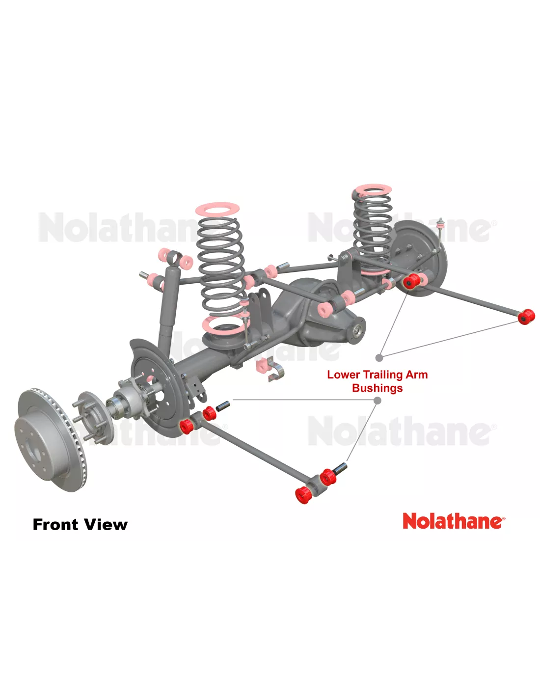 Kit silent bloc polyuréthane Nolathane tirants pont arrière