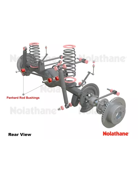 Kit silent blocs polyuréthane barre panhard arrière HDJ80 NOLATHANE -