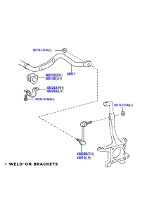 Kit barre stabilisatrice avant fixe Toyota KDJ15 GDJ15 N4-Offroad -
