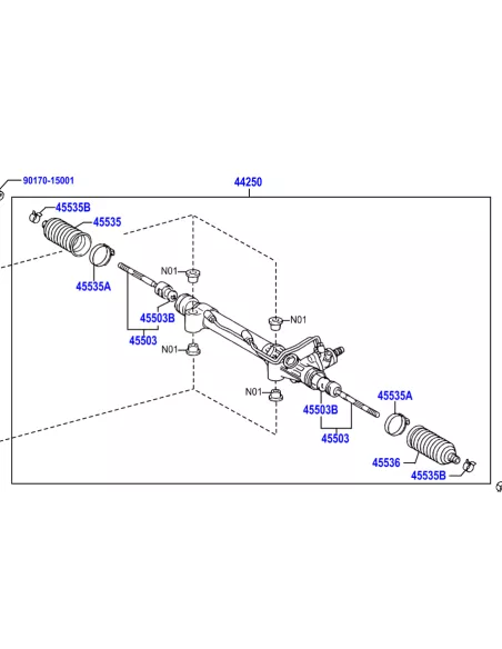 Crémaillère de direction pour FJ Cruiser avant 08/2009 TOYOTA -