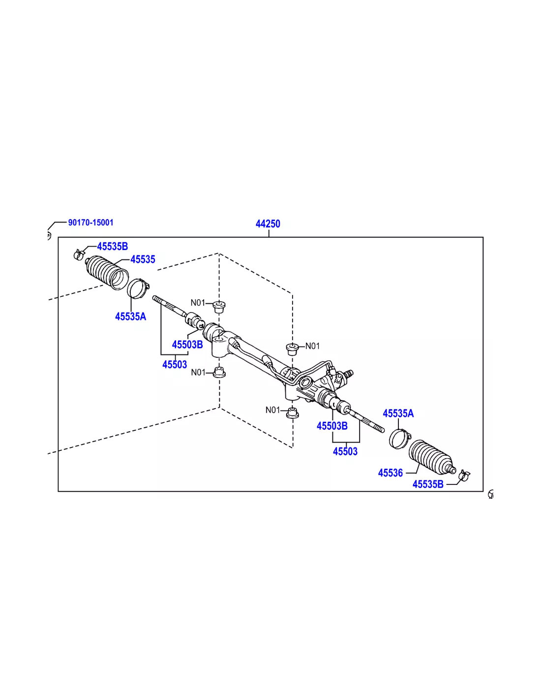 Crémaillère de direction pour FJ Cruiser avant 08/2009 TOYOTA -