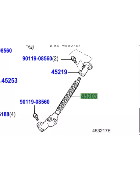 Arbre intermédiaire de colonne de direction KDJ12 TOYOTA - accessoire