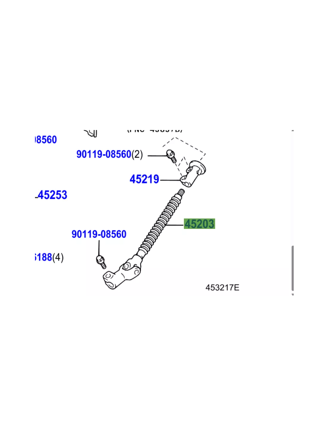 Arbre intermédiaire de colonne de direction KDJ12 TOYOTA - accessoire